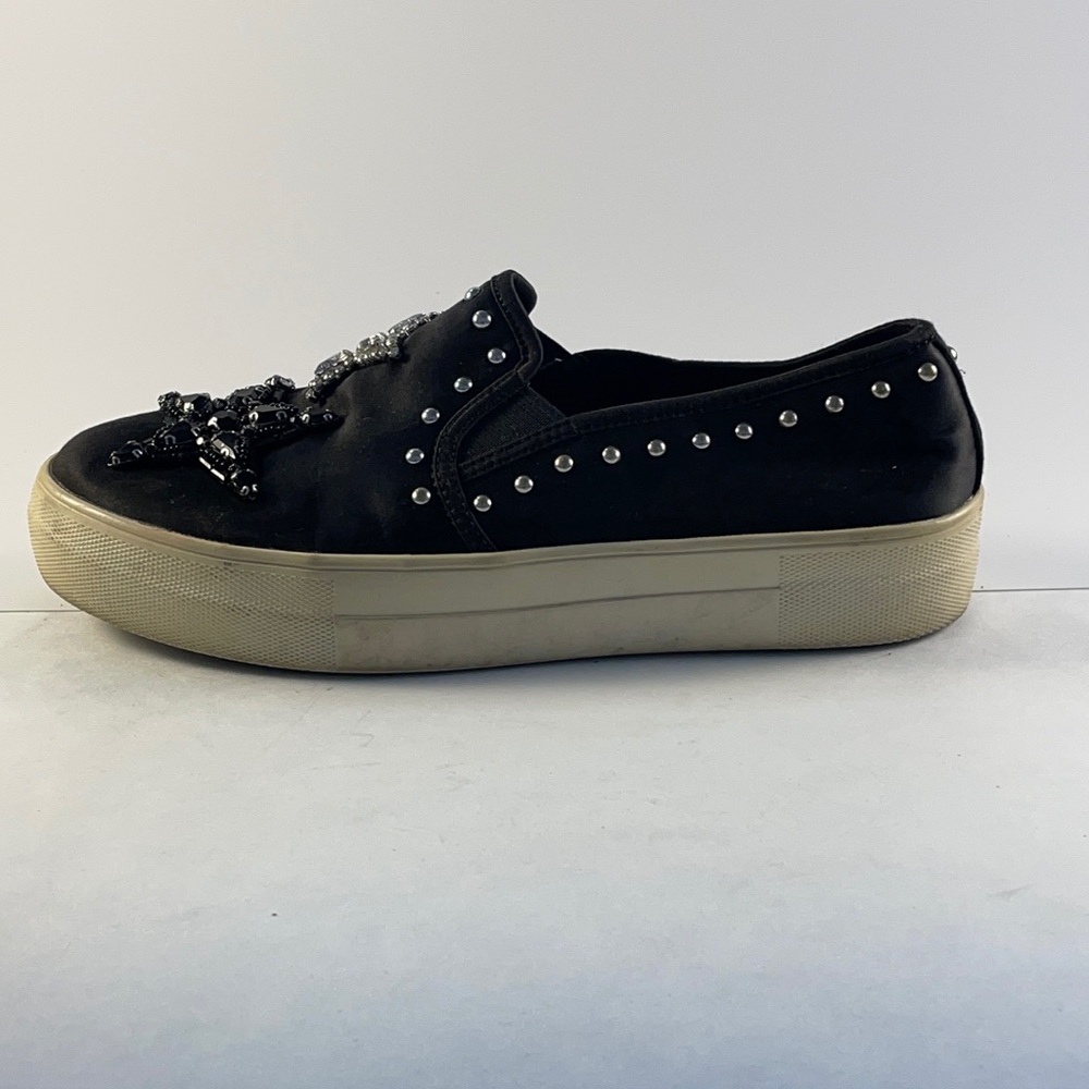 Women’s Black Topshop Slip on Sneakers Rhinestone